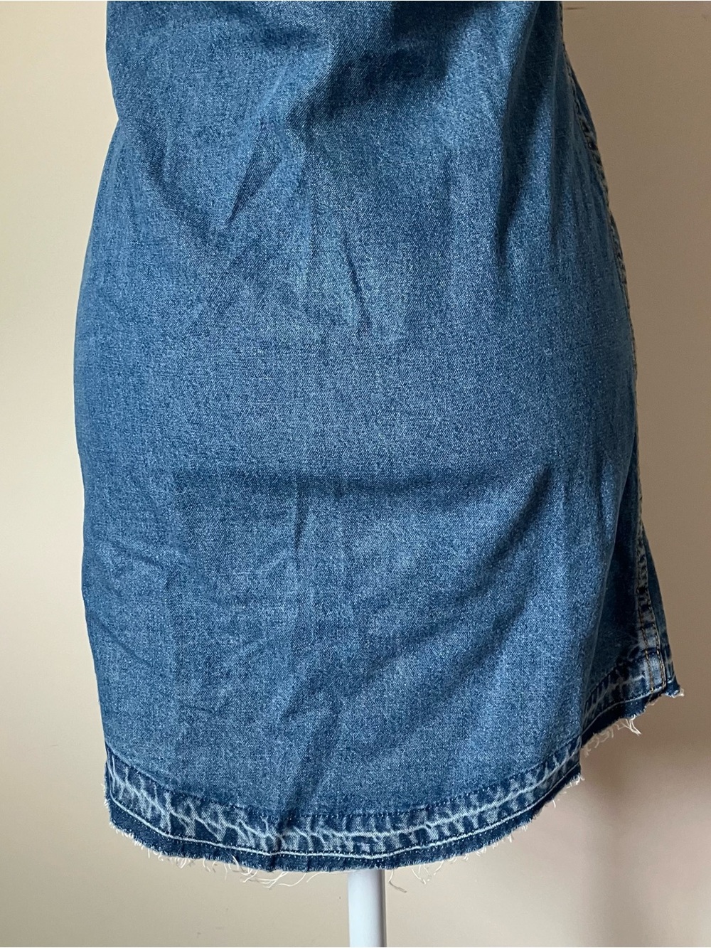 Hudson Denim Shirt Sleeveless Distressed Button Front Western Mini Dress - Picture 10 of 11